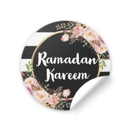 Ramadan Stickers | Black Floral Classy Floral