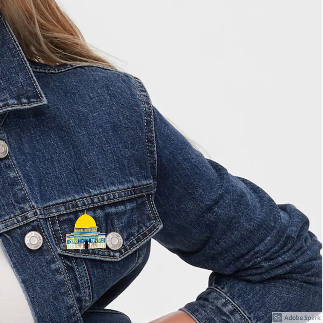 Palestine Dome of the Rock Hard Enamel Lapel Pin 1.5 inch Al Aqsa