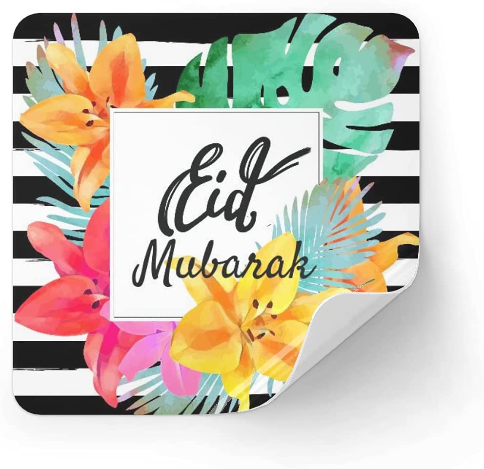 Eid Mubarak Stickers | Tropical Leaves Exotic Flowers