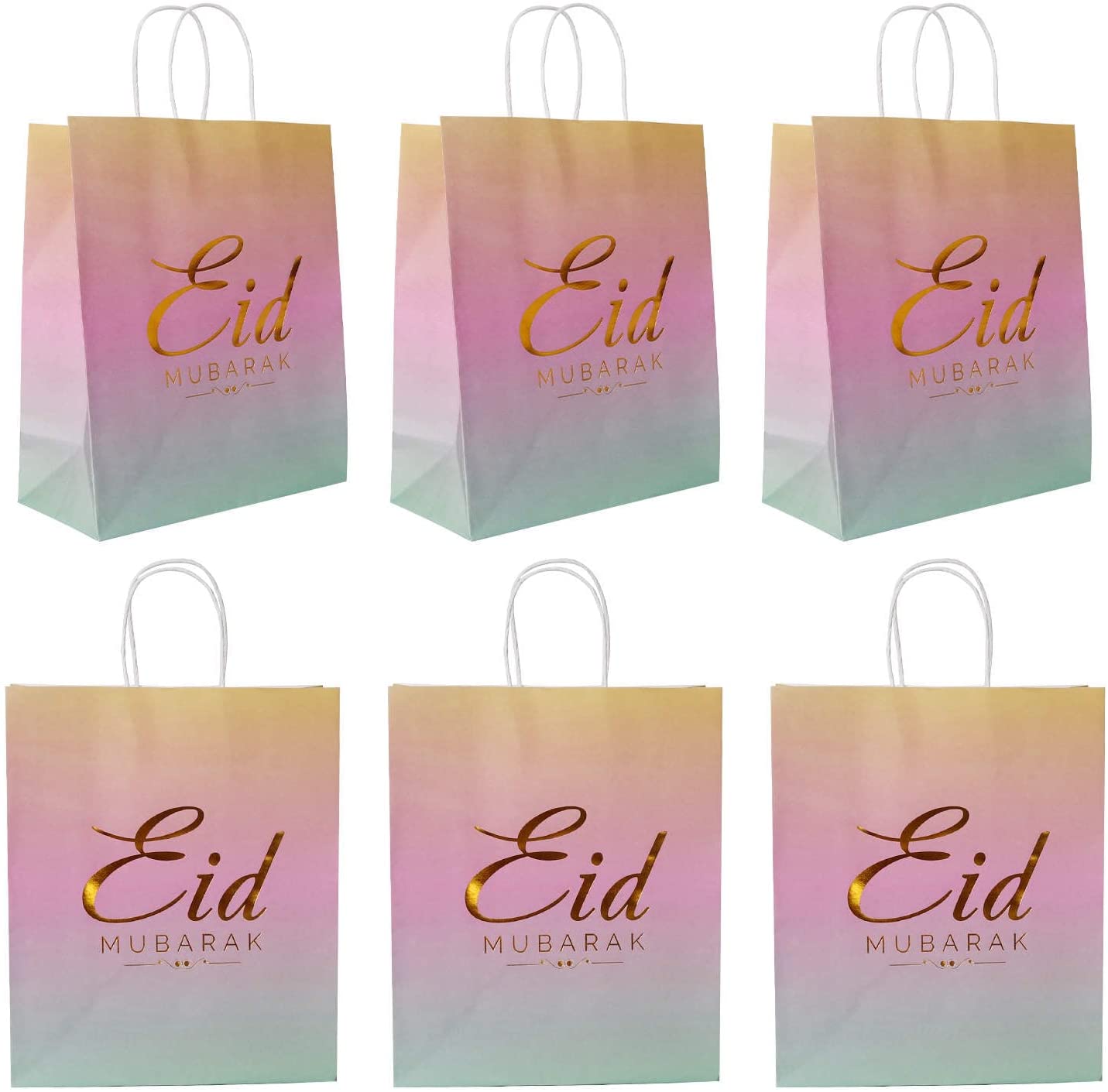 Eid Mubarak Paper Gift Bag- 25 * 21 * 10cm(Set of 12)