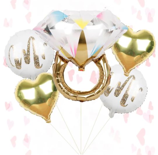 Nikkah Mubarak Balloons Decorations Banner Balloon Cursive Letters with Mylar Wedding Ring Balloons (2)…