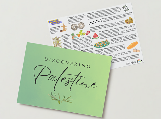 Education Cards illustrating interesting things to know about Palestine (Set of 10 Cards, 5 X 7)